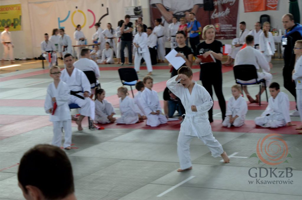 dzieci na zawodach karate