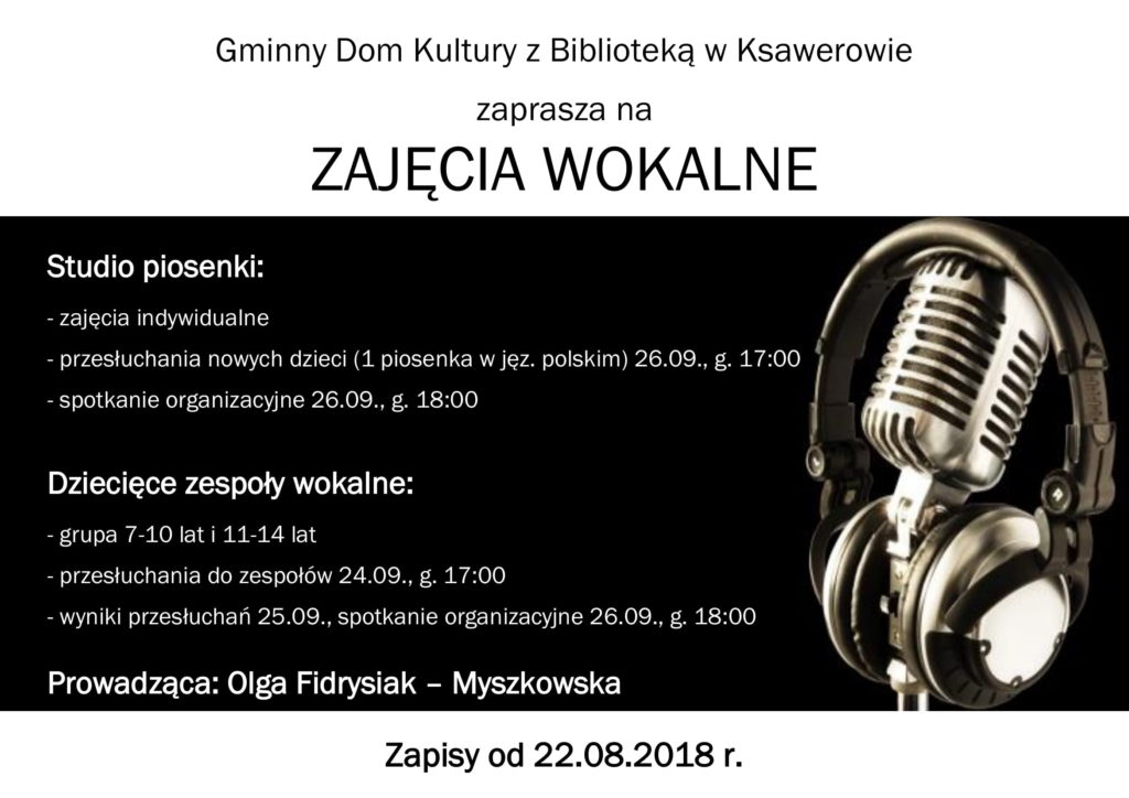 zapraszamy na zajęcia wokalne